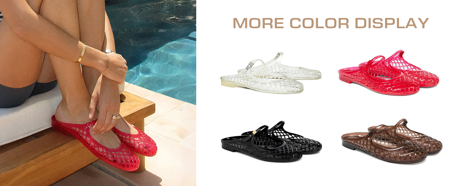 Amazon.com | MAVMAX Jelly Slide Sandals for Women Mary Jane Mules